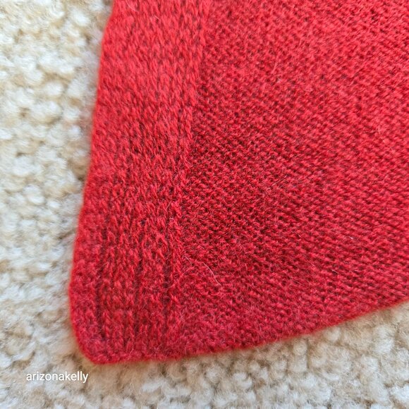 Knit Cashmere Wrap Scarf Brick Rust Red - Picture 6 of 15